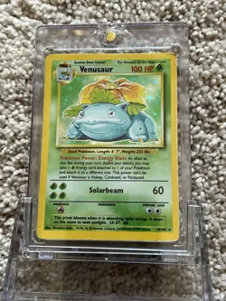 Pokemon Venusaur Base Set 15/102 Holo TCG Base Set w/ Protector - Image 2