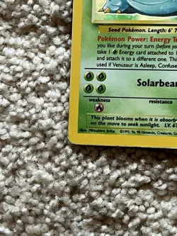 Pokemon Venusaur Base Set 15/102 Holo TCG Base Set w/ Protector - Image 5