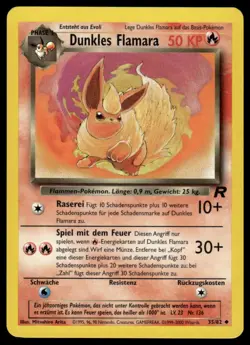Pokemon Dark Flareon Dunkles Flamara Rocket Gang #35/82 German 2000 NM - Image 1