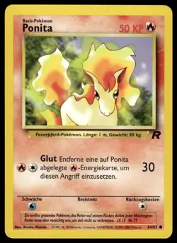 Pokemon Ponyta Ponita #64/82 German Team Rocket Common 2000 NM - Image 1