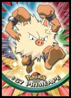 Topps Pokemon Primeape #57 1999 TV Animation Edition Non Holo Blue Logo NM - Image 1