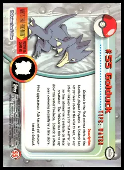 Topps Pokemon Golduck #55 1999 TV Animation Edition Non Holo Black Logo NM - Image 2
