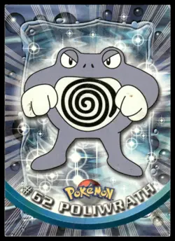 Topps Pokemon Poliwrath #62 1999 TV Animation Edition Non Holo Black Logo LP - Image 1