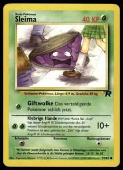 Pokemon Grimer Sleima #75/82 German Team Rocket Common 2000 LP - Image 1