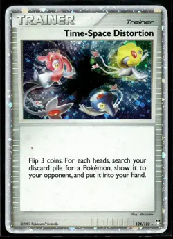 2007 Pokemon Mysterious Treasures 124 Time Space Distortion Holo LP - Image 1