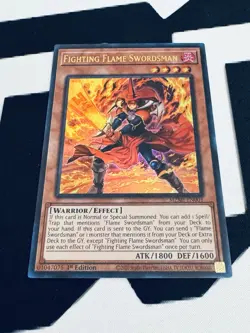 Fighting Flame Swordsman MZMI-EN001 Ultra Rare 1st Edition - Image 1