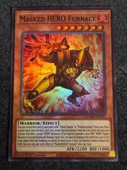 Yugioh Masked HERO Furnace MZMU-EN015 Super Rare 1st Edition NM - Image 1