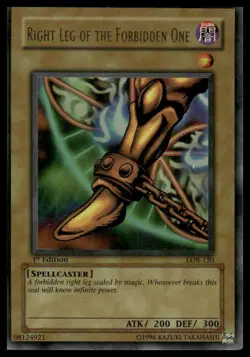YuGiOh Right Leg of the Forbidden One #LOB-120 1st Edition Wavy Ultra Rare NM - Image 1