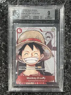 Monkey.D.Luffy (Alternate Art) P-001 One Piece Promotion Cards Foil BGS 9 - Image 1