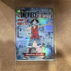 Bandai Monkey.D.Luffy US Voyage Promo Holo One Piece CCG 5000 Power - Image 1
