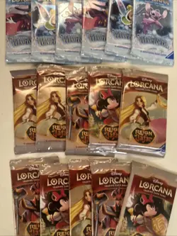 Disney Lorcana TCG the 6 Winter spell Pack And 10 Reign Of Jafar Pack - Image 2