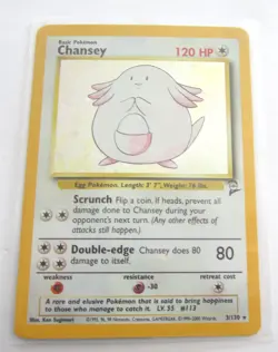 CHANSEY HOLO BASE SET 2 POKEMON CARD 3/130 GAMEFREAK 1999-2000 WIZARDS - Image 1