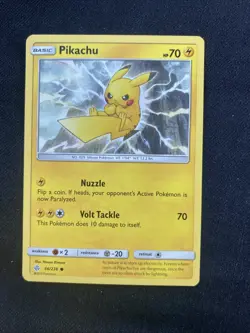 Pokemon Pikachu Trading Card Common, 66/236, Sun & Moon Cosmic Eclipse Expansion - Image 1