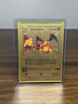 Charizard 4/102 - Gold Foil Fan Art Pokemon Card - Image 1