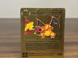 Charizard 4/102 - Gold Foil Fan Art Pokemon Card - Image 3