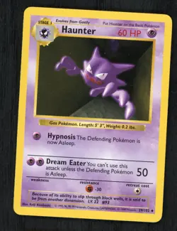 Pokemon Haunter 029/102 Base Set (Shadowless) Card NM - Image 1