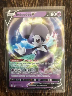 Indeedee V 039/072 Shining Fates NM Full Art Ultra Rare Pokemon Card - Image 1