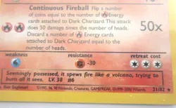 DARK CHARIZARD NON HOLO TEAM ROCKET POKEMON CARD W/ SLEEVE 21/82 1999-2000 - Image 3