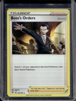 2020 Pokemon SWSH Rebel Clash Boss's Orders: Giovanni #154/192 - Image 1