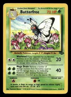 Butterfree 33/64 Uncommon Jungle WOTC Pokemon NM - Image 1