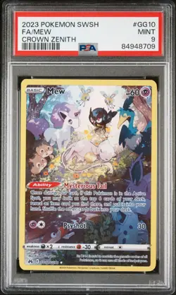 2023 POKEMON SWORD AND SHIELD CROWN ZENITH GG10 FULL ART/MEW | PSA 9 - Image 1
