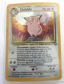 CLEFABLE HOLO JUNGLE POKEMON CARD 1/64 GAMEFREAK WIZARDS 1999 - Image 1