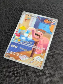 2024 Pokemon Temporal Forces Lickitung Art Rare 180/162 Holo EN Mint - Image 2