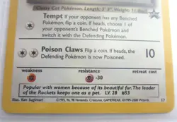 DARK PERSIAN HOLO PROMO POKEMON CARD 17 GAMEFREAK 1999-2000 WIZARDS - Image 2