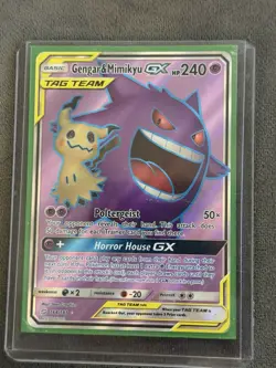 Pokemon Gengar & Mimikyu GX TAG TEAM Full Art Ultra Rare Foil 164/181 240 HP - Image 1