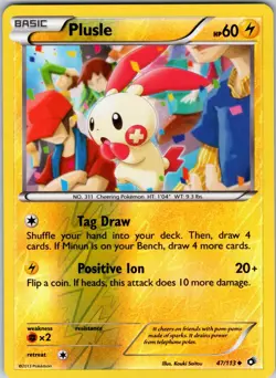 Plusle 47/113 Legendary Treasures Pokemon TCG NM Reverse Holo - Image 1
