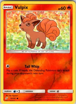 Vulpix 15/181 SM - Team Up Pokemon NM/LP Reverse Holo - Image 1