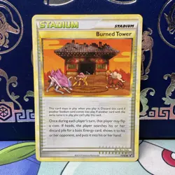 Burned Tower Stadium Trainer Pokemon HeartGold & SoulSilver Undaunted 71 2010 NM - Image 1