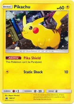 1x Pikachu - SM157 - Promo - SM Black Star Promo Lightly Played Pokemon SM Black - Image 1