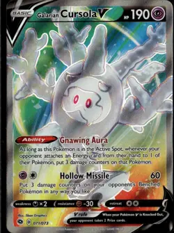 Galarian Cursola V (Full Art) Ultra Rare Champion's Path 71/73 Psychic Pokemon - Image 1