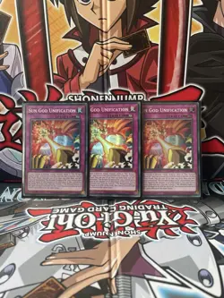 LED7-EN007 x3 Sun God Unification Super Rare Excellent Condition Yugioh - Image 1