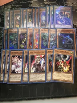 YuGiOh Jurrac Fire King Tournament Ready Deck with deck box and sleeves - Image 1