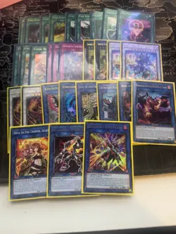 YuGiOh Jurrac Fire King Tournament Ready Deck with deck box and sleeves - Image 2