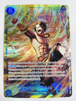 One Piece CCG Portgas.D.Ace Alternate Art OP13-119 SEC NM/M PRB-02 GOLD FOIL! 3 - Image 1