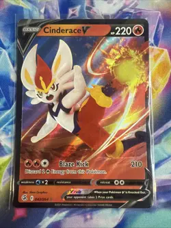 Cinderace V 043/264 - Fusion Strike - Full Art Holo Rare - Pokemon Card - NM/M - Image 1