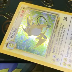 Pokemon TCG Base Set Raichu Holo Rare Card 14/102 Vintage LP - Image 5