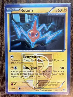 Team Plasma Rotom 49/135 Uncommon Pokemon Trading Card NM 2012 - Image 1