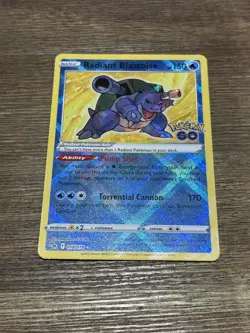 Pokemon TCG Radiant Blastoise Holo Card Pokemon Go 018/078 - Image 1