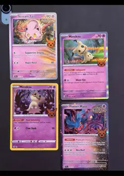 Pokemon Holo Set Card Lot: Scream Tail, Mimikyu, Flutter Mane – 4 Holo/Regular - Image 1