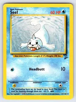 Seel 61/130 2000 Base Set 2 Pokemon Card TCG Vintage WOTC Nintendo Common VLP - Image 1