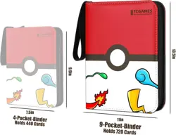 TCGAMES 720 Card Collector Binder – Pokemon Themed 9-Pocket Zipper Album - Image 2