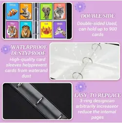 TCGAMES 720 Card Collector Binder – Pokemon Themed 9-Pocket Zipper Album - Image 3