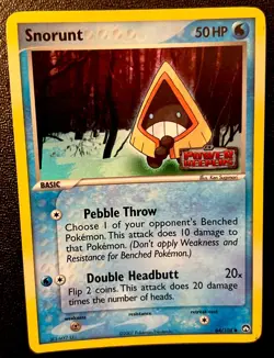 Snorunt 64/108 LP Reverse Holo Power Keepers Stamp Pokemon Card! - Image 1