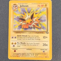 Pokemon Jolteon Jungle Rare Regular Pokemon TCG Card #20/64 70 HP - Image 1