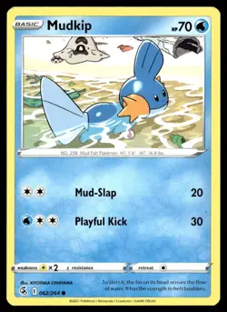 Mudkip 62/264 Pokemon Card Fusion Strike Common 70 HP Lightly Played DU - Image 1