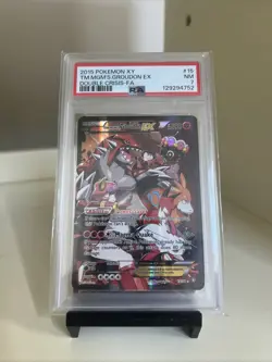 Pokemon TCG Team Magma's Groudon EX Holo Full Art Rare Card 15/34 PSA 7 - Image 1